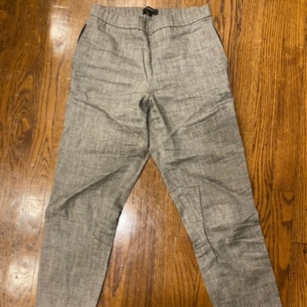 Linen elastic waist cropped Theory pant